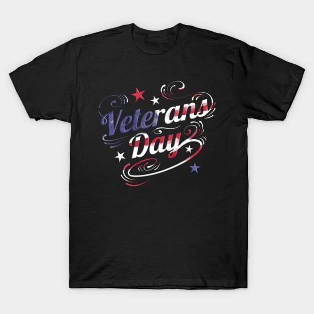 US Flag Colored Logo For Veterans Day T-Shirt by SinBle